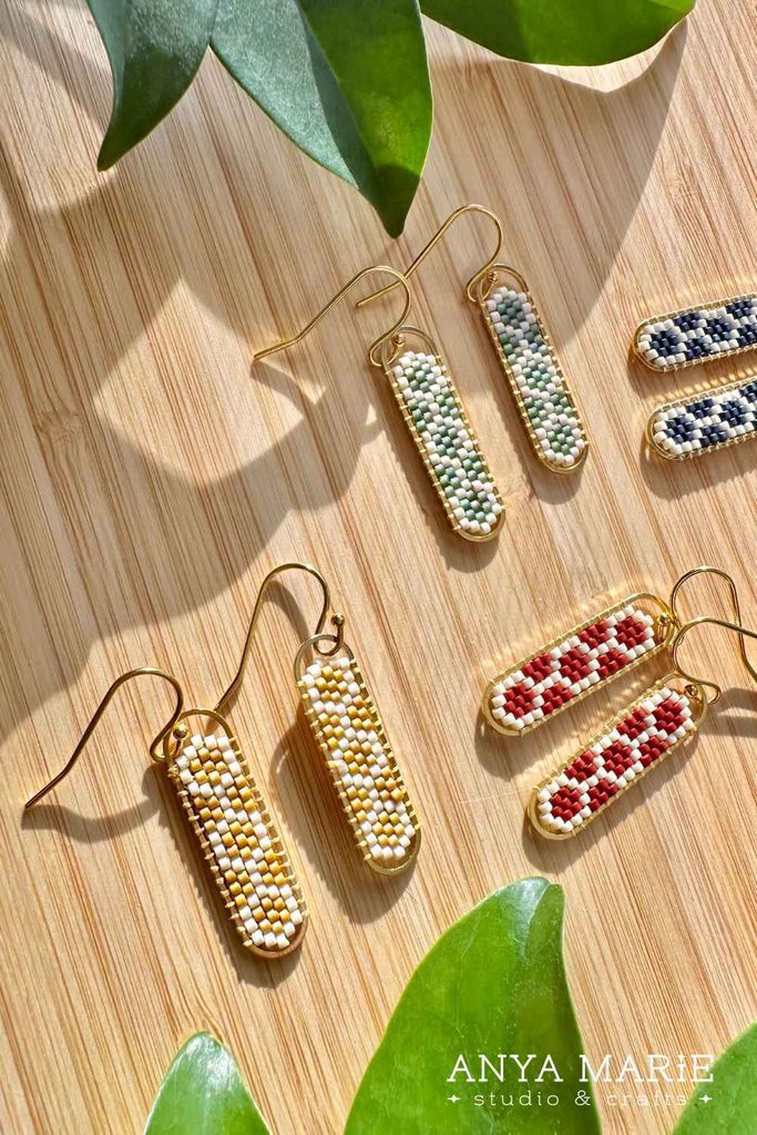 4 pairs of beaded earrings